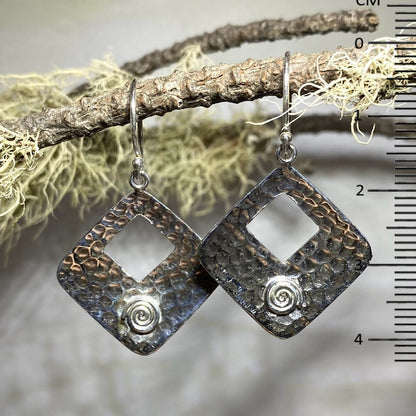 Ornate Sterling Silver Swirl Earrings