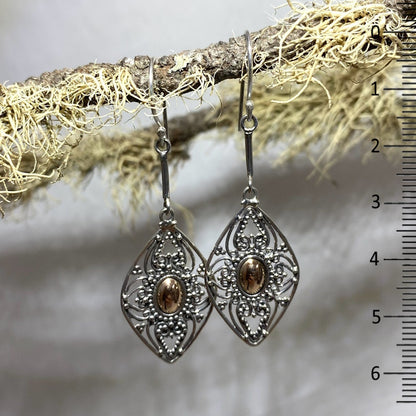 Sterling Silver and Rose Gold Earrings