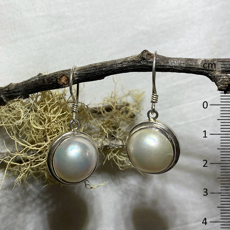 Framed Round Pearl Earrings