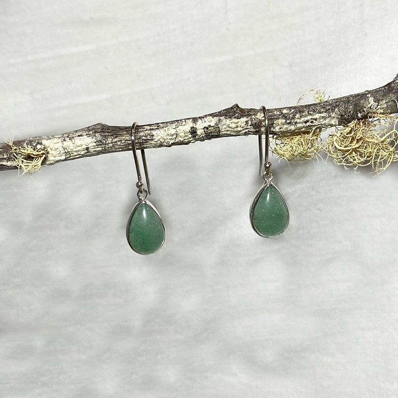 Teardrop Green Aventurine Earrings