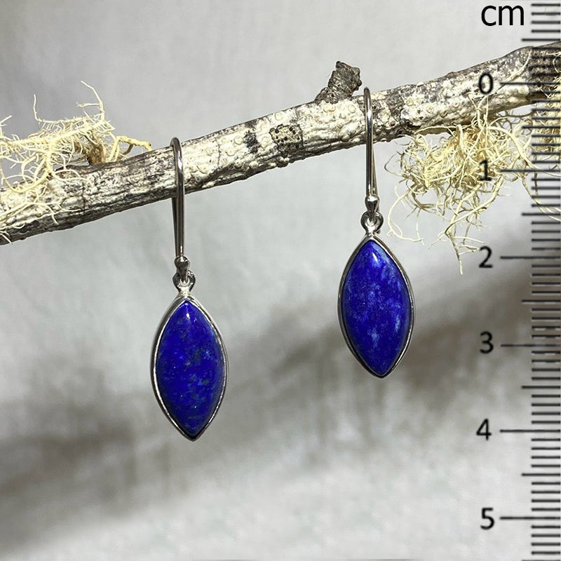 Leaf Shaped Lapis Lazuli Earrings