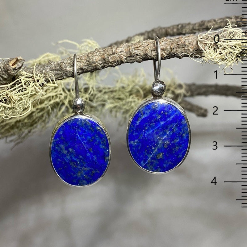 Oval Lapis Lazuli Earrings