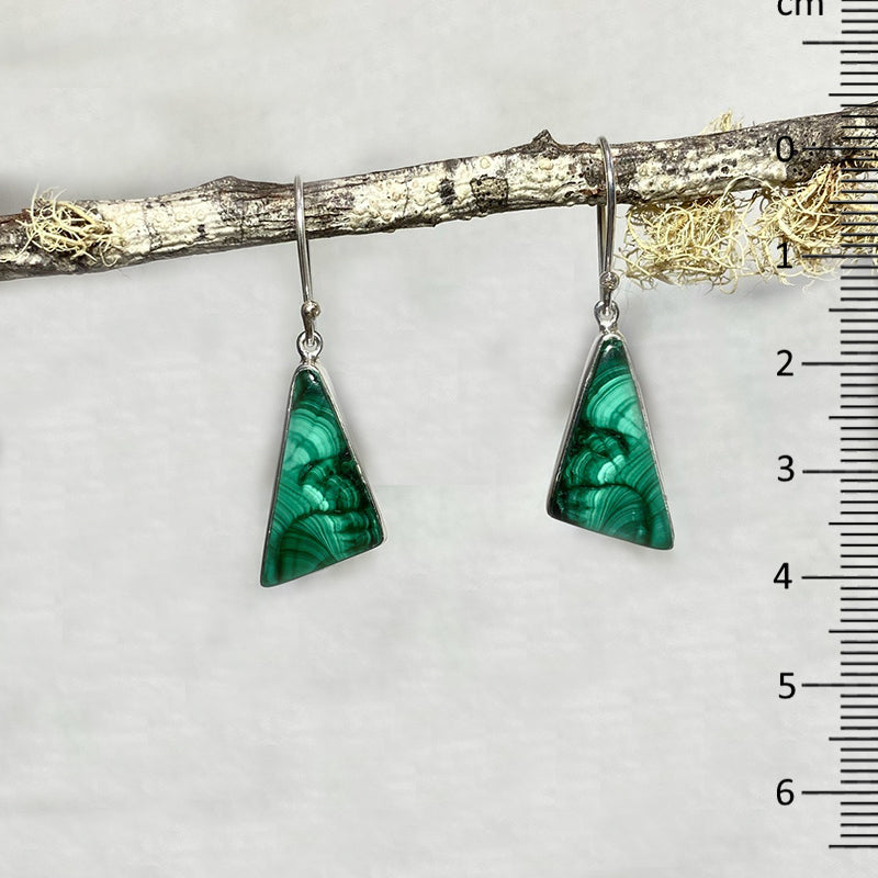 Triangle Malachite Earrings