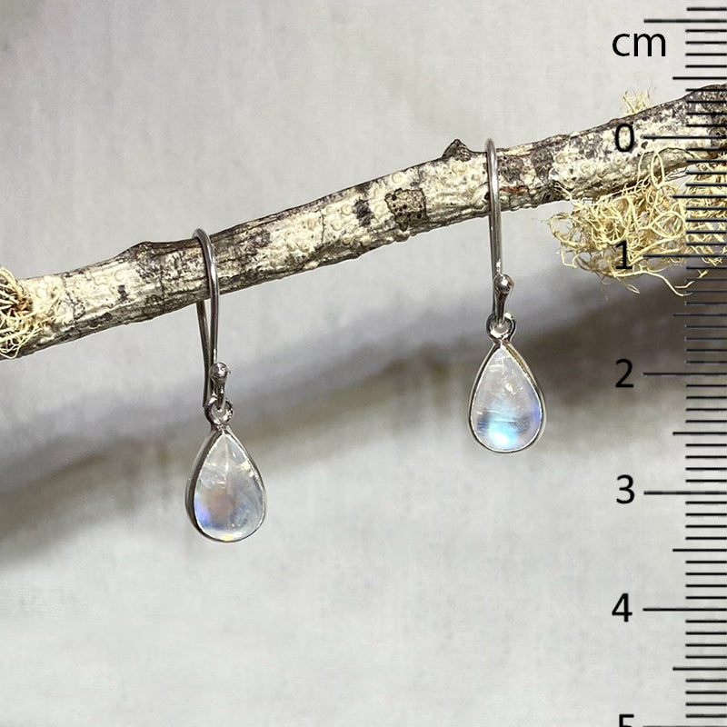 Teardrop Rainbow Moonstone Earrings
