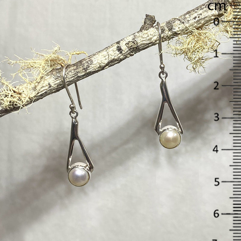Ornate Sterling Silver Pearl Earrings