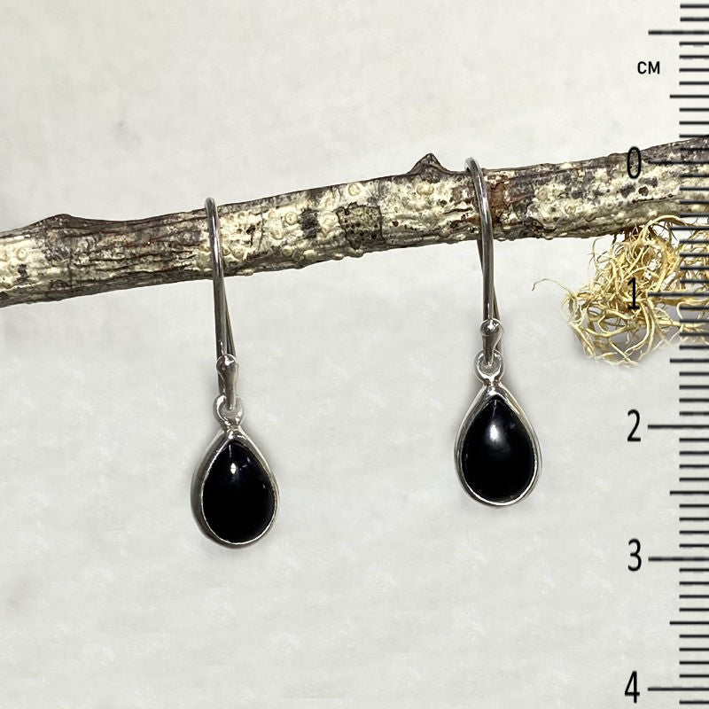 Teardrop Black Tourmaline Earrings