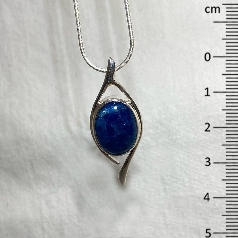 Ornate Sterling Silver Oval Apatite Pendant