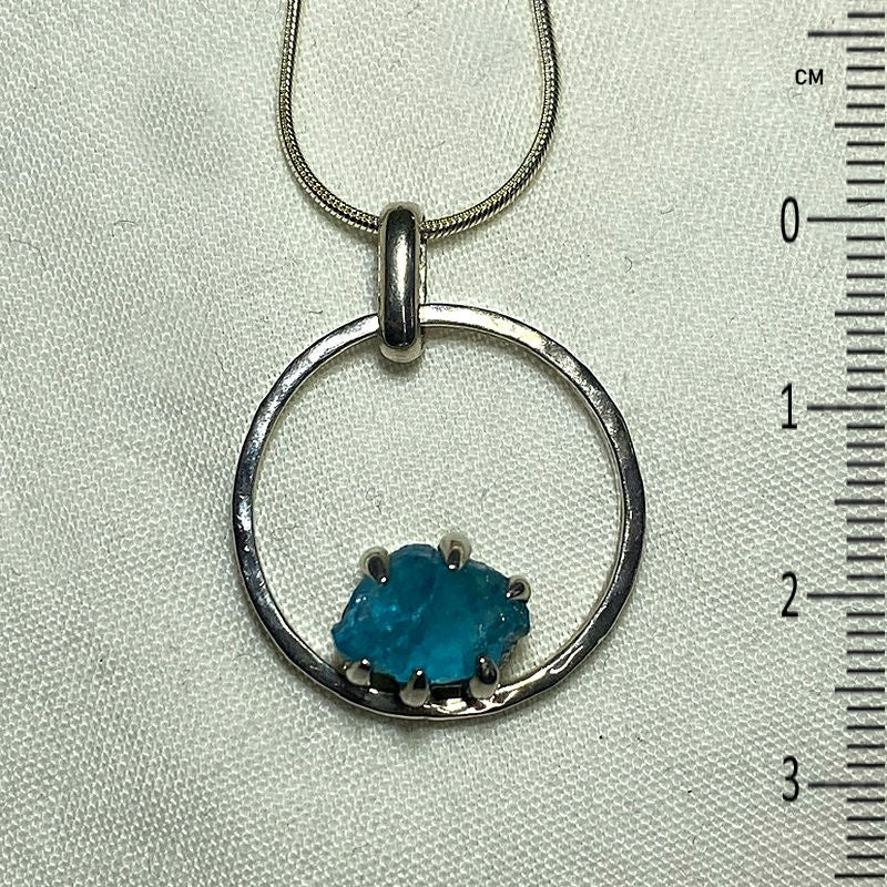 Natural Neon Apatite Pendant