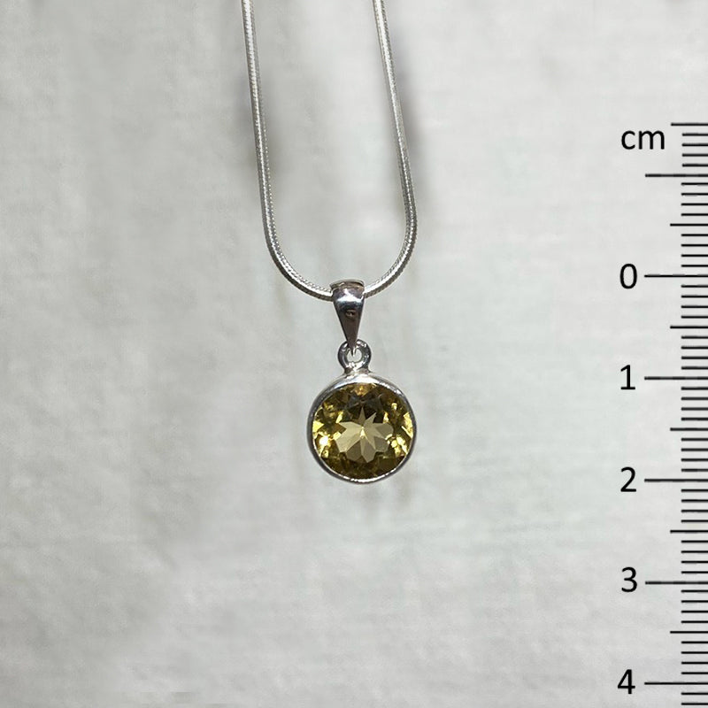 Faceted Round Citrine Pendant