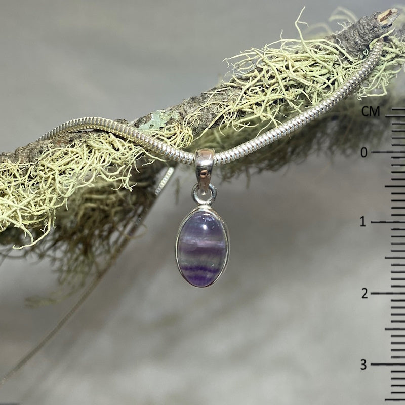 Oval Rainbow Fluorite Pendant
