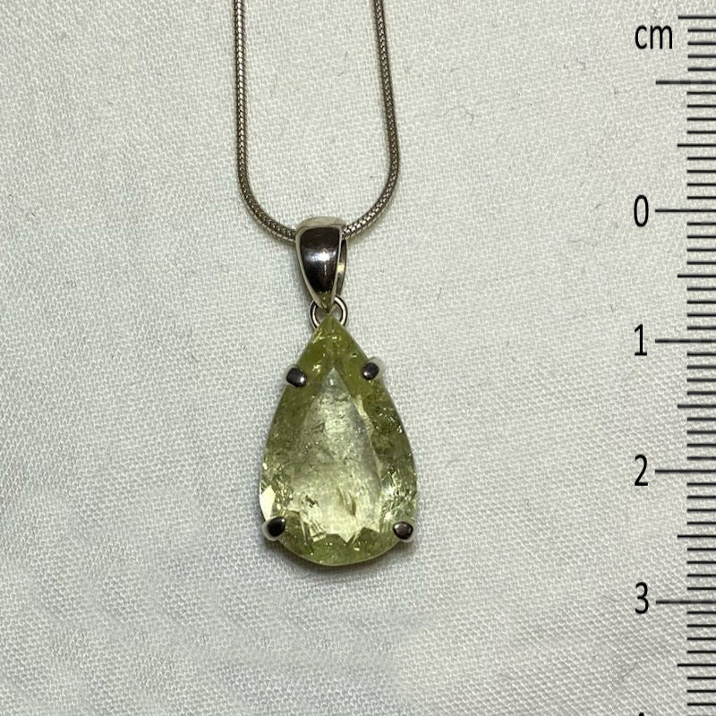 Faceted Teardrop Heliodor Pendant