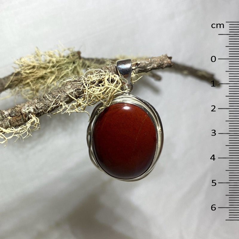 Oval Red Jasper Pendant