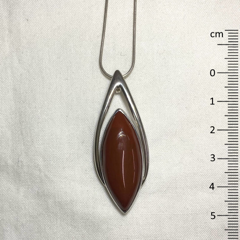 Marquese Red Jasper Ornate Sterling Silver Pendant