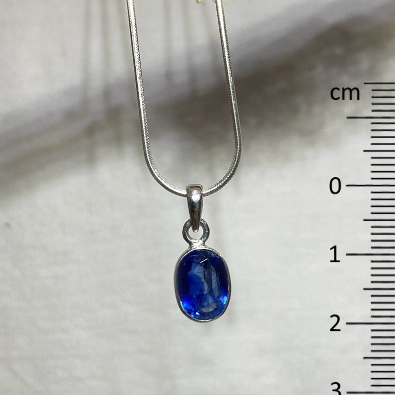 Faceted Oval Blue Kyanite Pendant