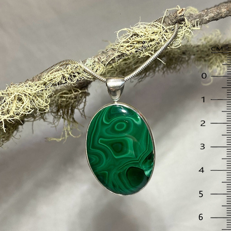 Oval Shaped Malachite Pendant