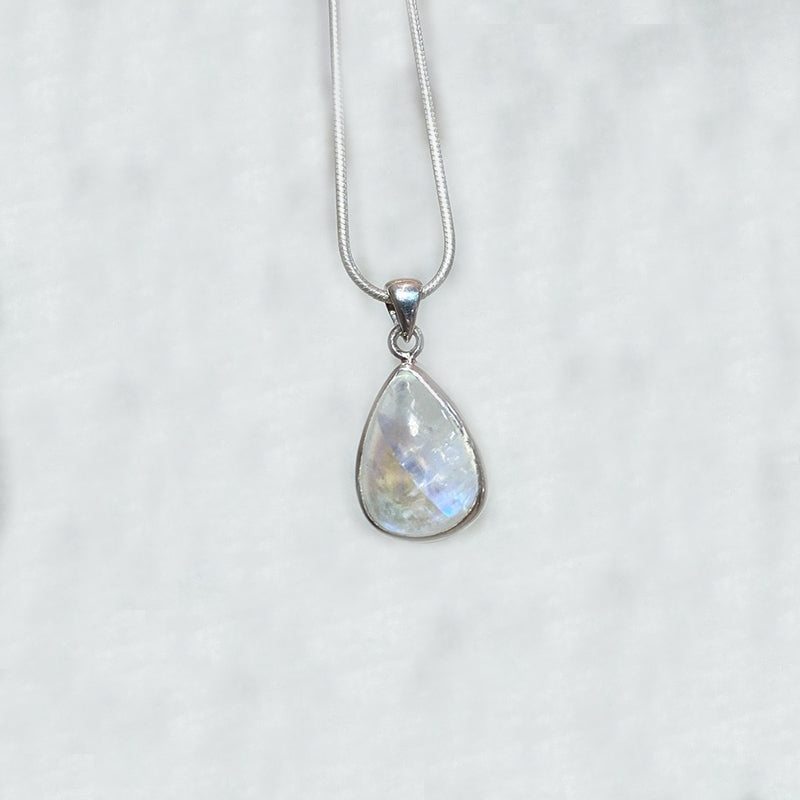 Teardrop Rainbow Moonstone Pendant
