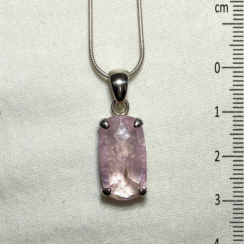 Faceted Rectangle Morganite Pendant
