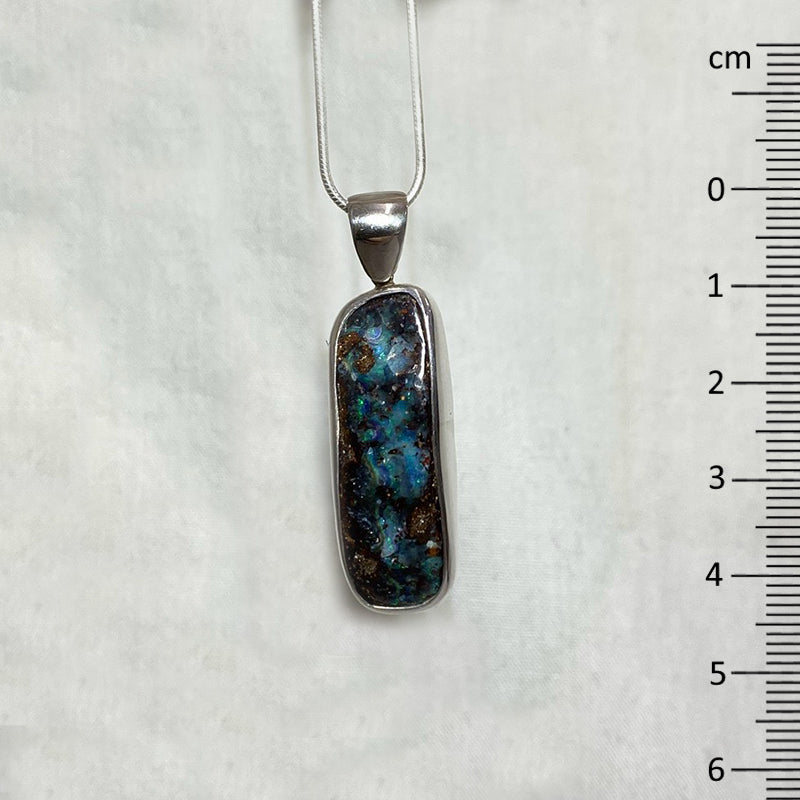 Rectangle Boulder Opal Pendant