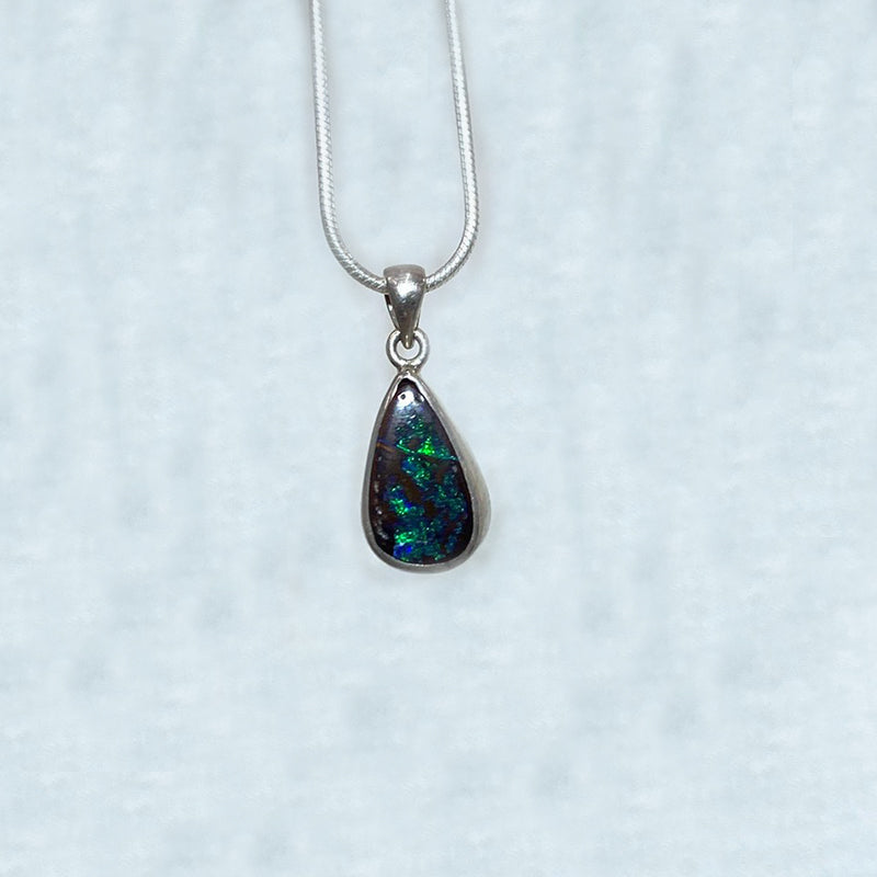 Teardrop Boulder Opal Pendant
