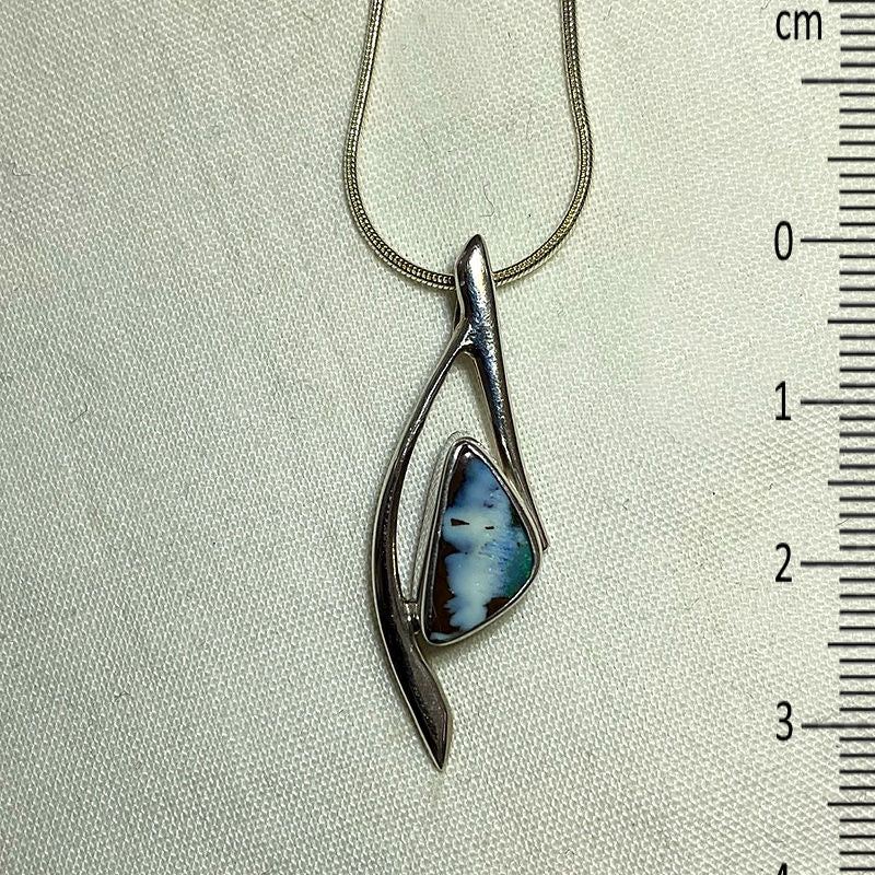 Freeform Opal Ornate Sterling Silver Pendant