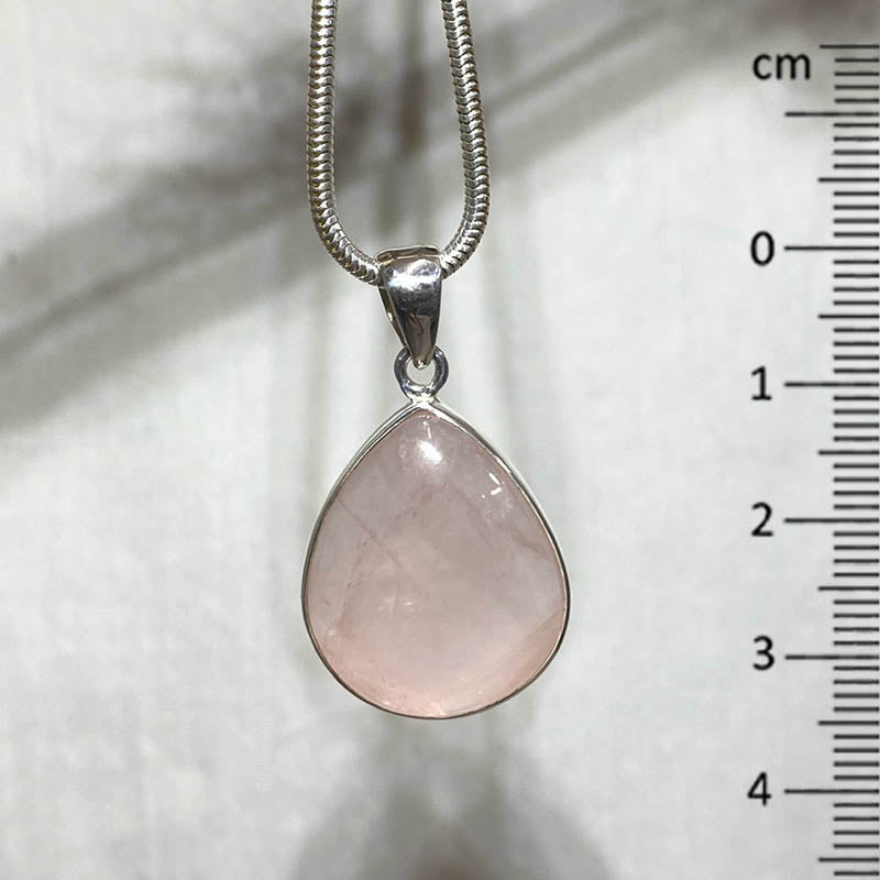 Teardrop Rose Quartz Pendant