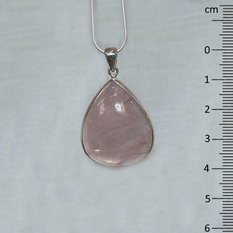 Teardrop Rose Quartz Pendant