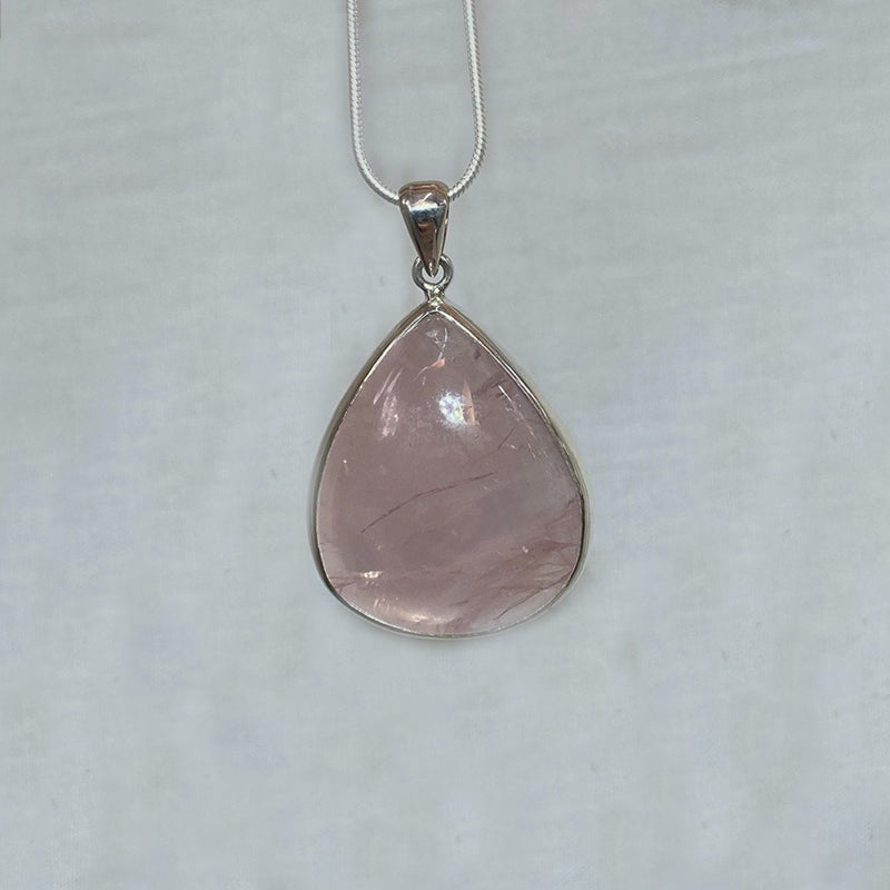 Teardrop Rose Quartz Pendant
