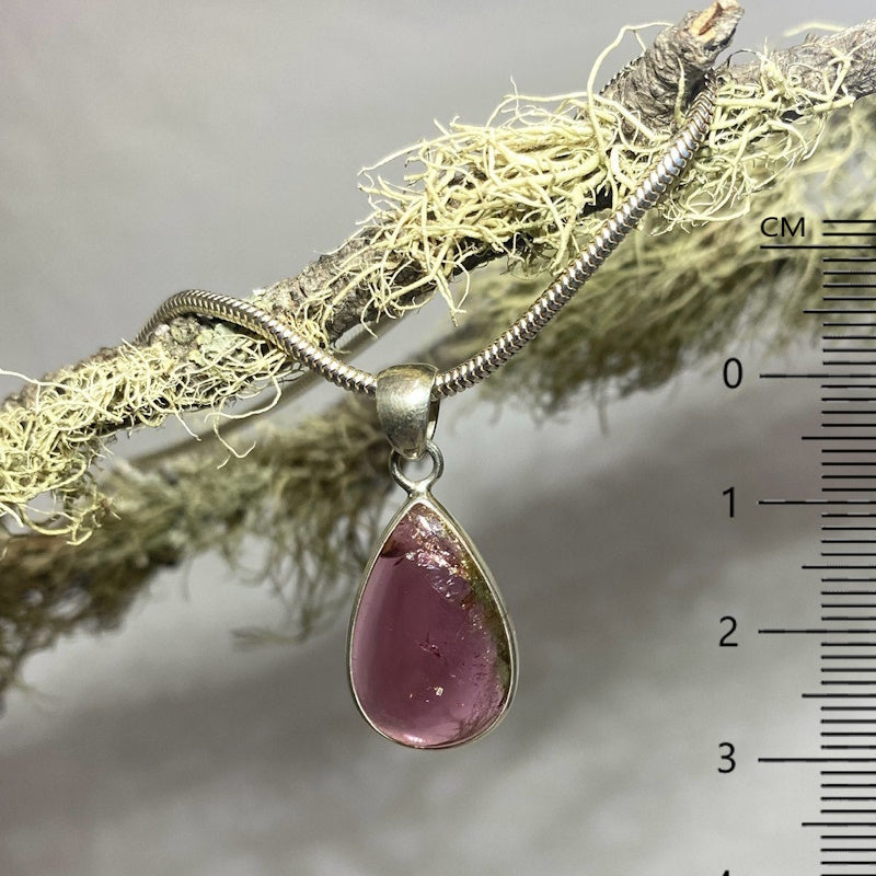 Teardrop Shaped Pink Tourmaline Pendant