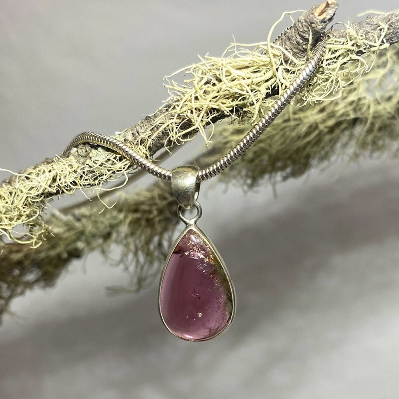 Teardrop Shaped Pink Tourmaline Pendant