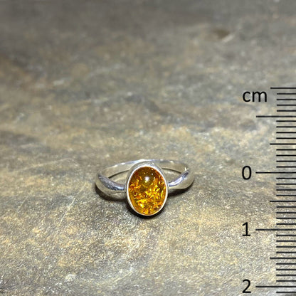 Oval Amber Ring- Size 7