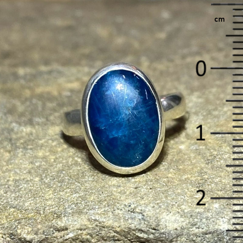 Oval Blue Apatite Ring- Size 7