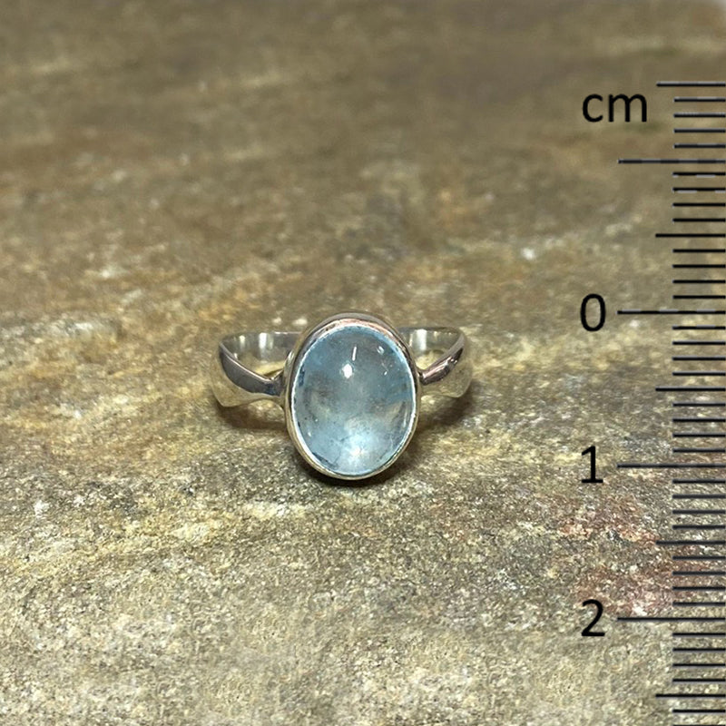 Oval Aquamarine Ring- Size 7.5