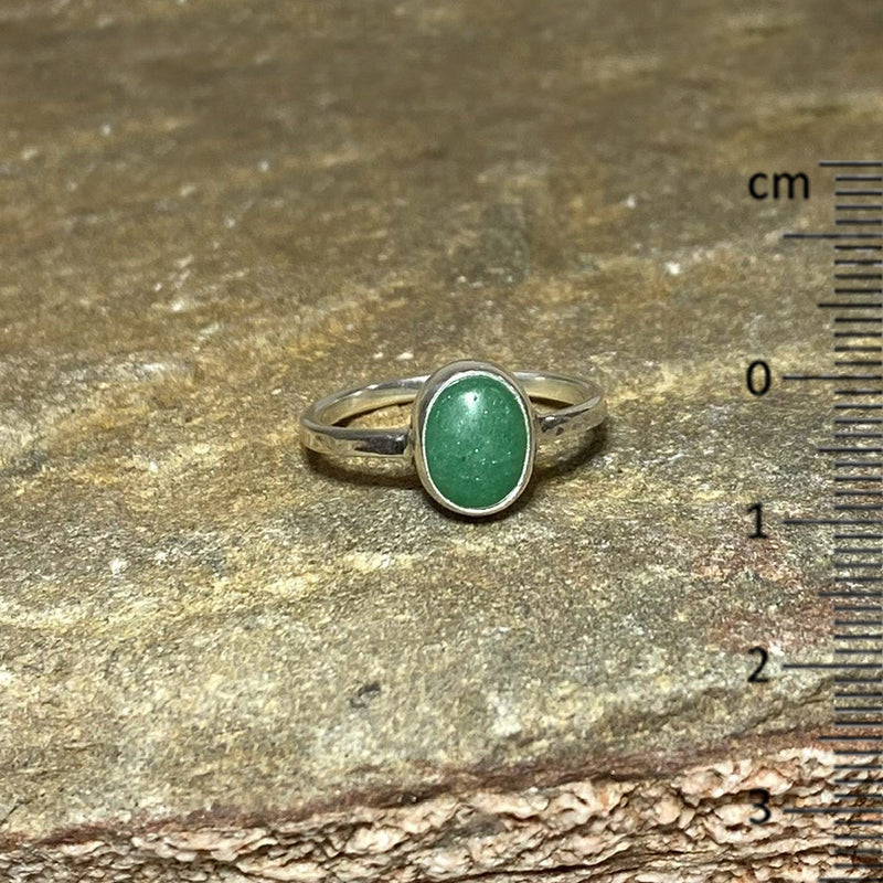 Oval Green Aventurine Ring- Size 8