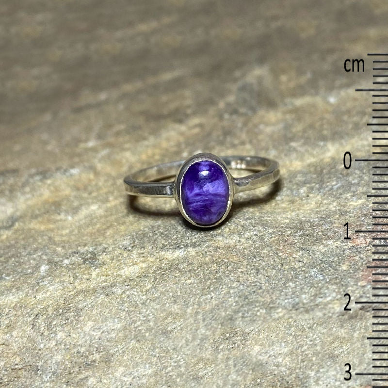 Oval Charoite Ring- Size 7.5