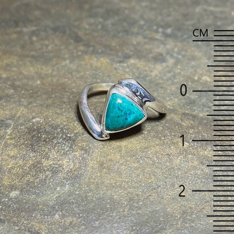 Split Band Triangle Chrysocolla Ring- 8