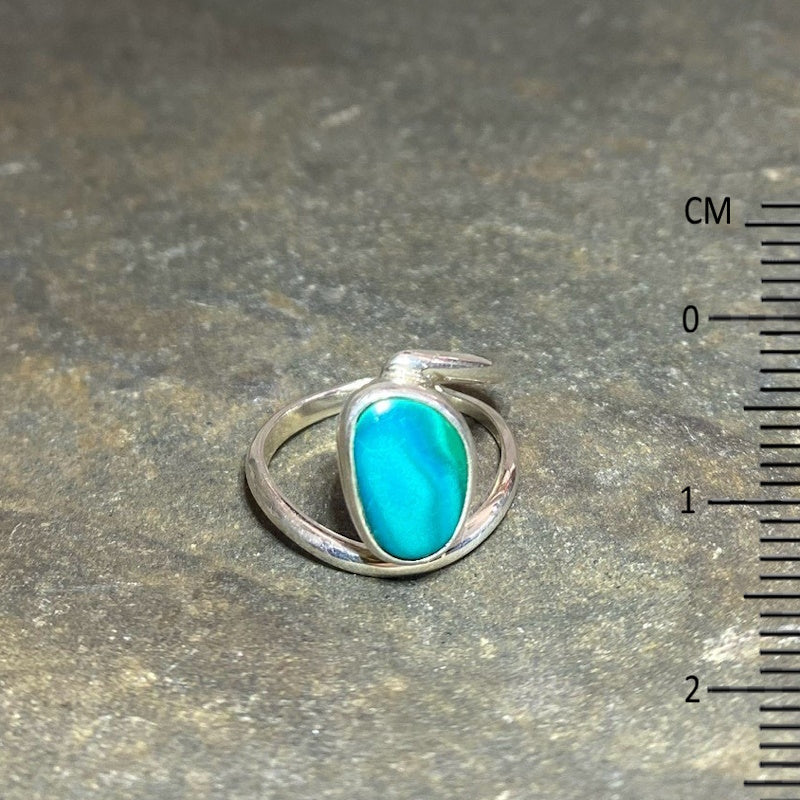 Split Band Chrysocolla and Malachite Ring- Size 7