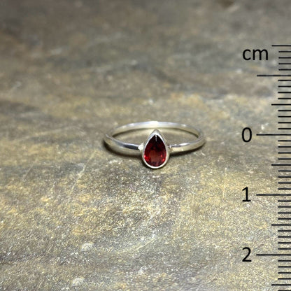 Teardrop Garnet Ring- Size 7