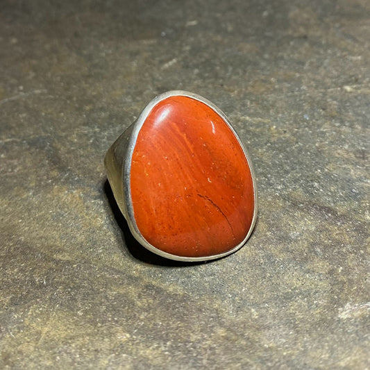 Freeform Red Jasper Ring- Size 10