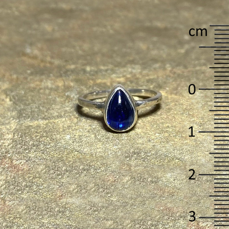 Teardrop Blue Kyanite Ring- Size 8.5