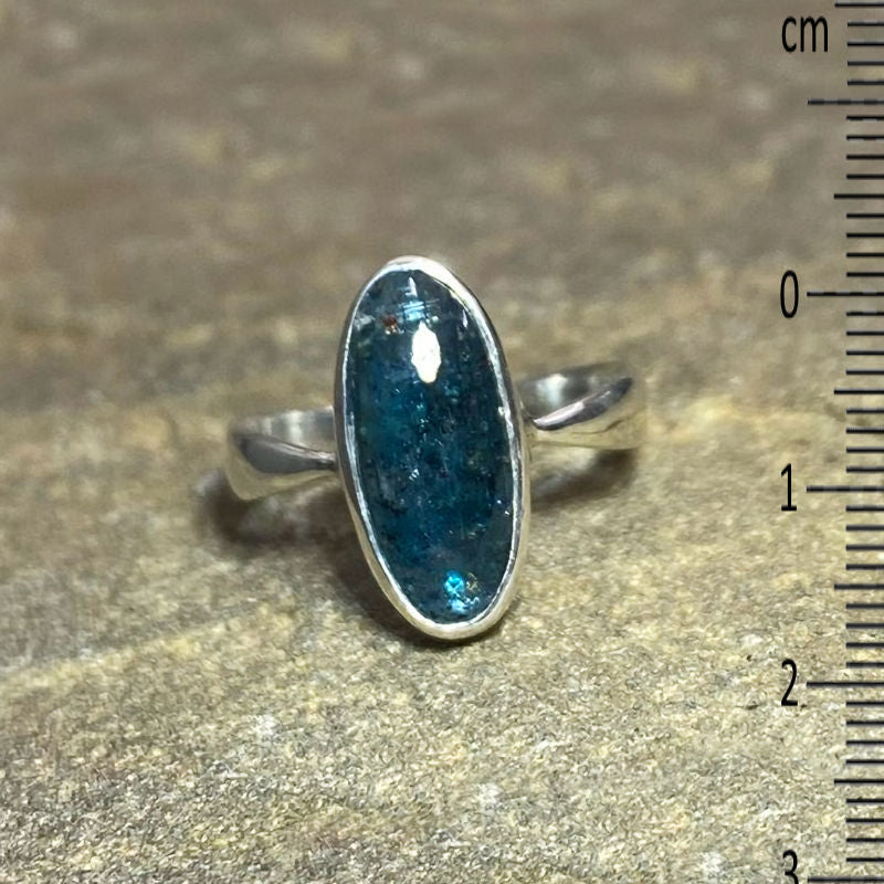 Oval Green Kyanite Ring- Size 8.5