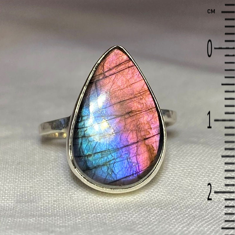 Teardrop Labradorite Ring- Size 8