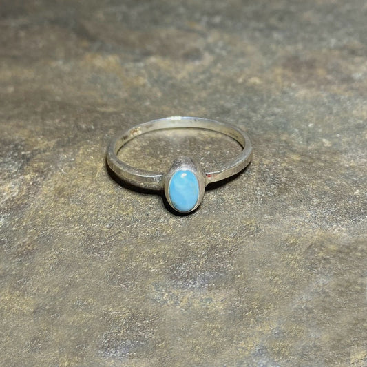 Oval Larimar Ring- Size 8.5