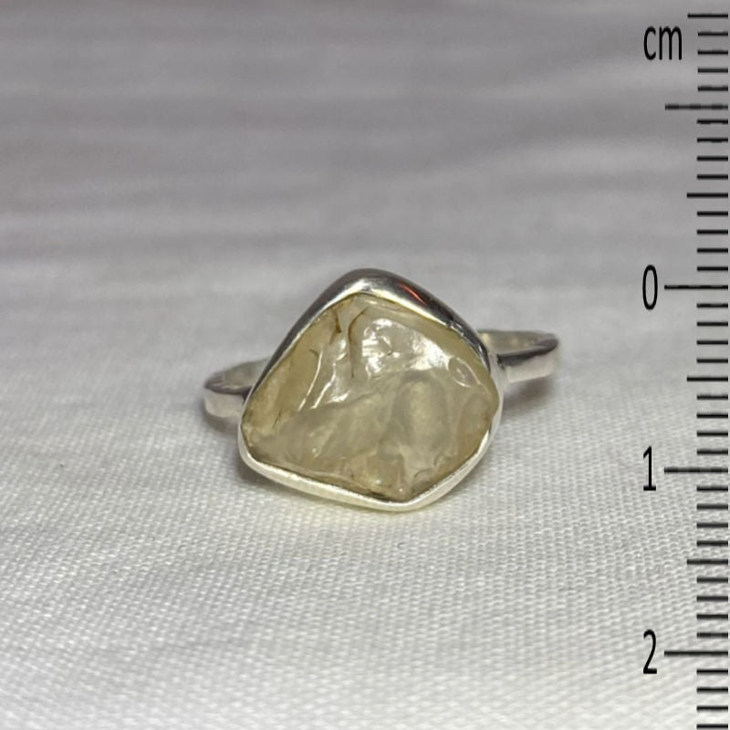 Natural Libyan Desert Glass Ring- Size 7.5