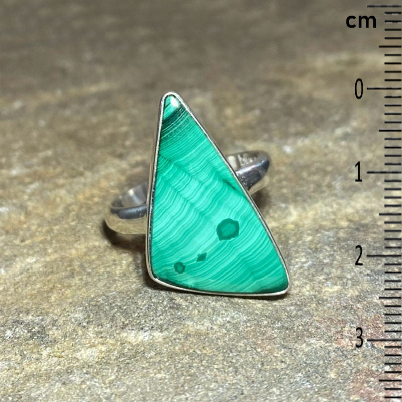 Triangle Malachite Ring- Size 9