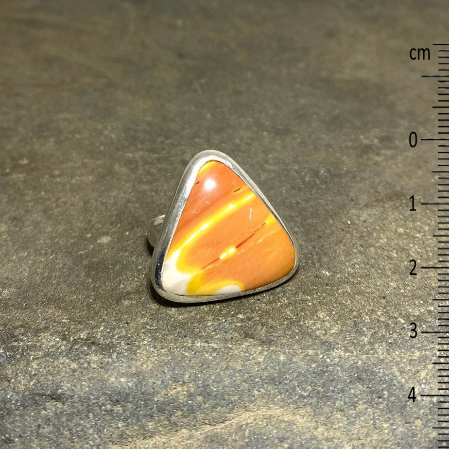 Triangle Mookaite Jasper Ring- Size 6.5