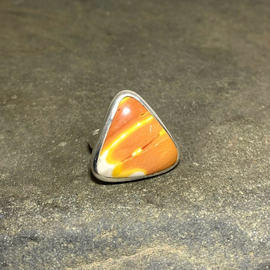 Triangle Mookaite Jasper Ring- Size 6.5