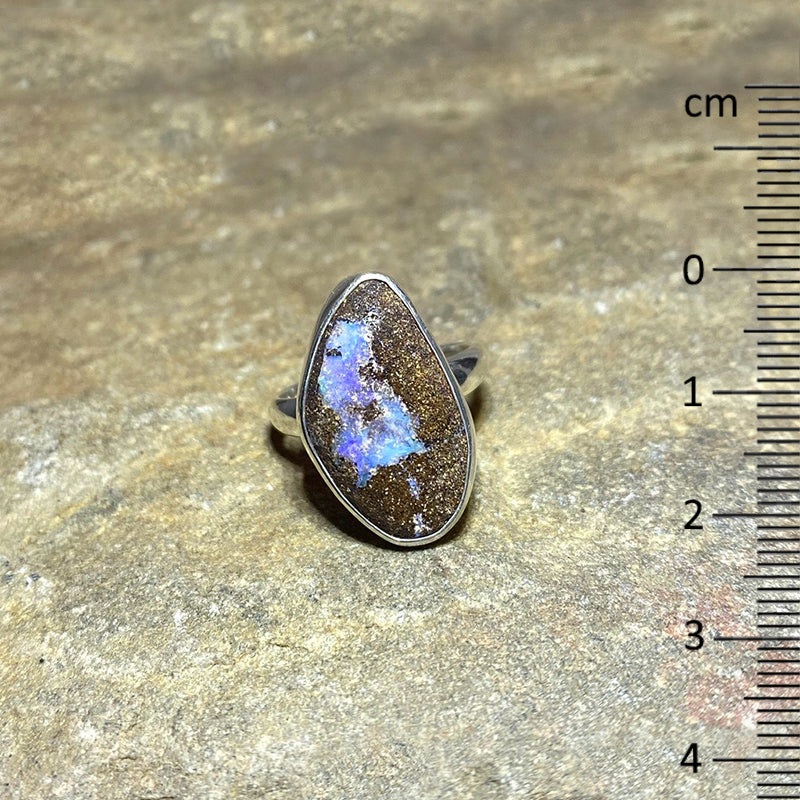Freeform Boulder Opal Ring- Size 8