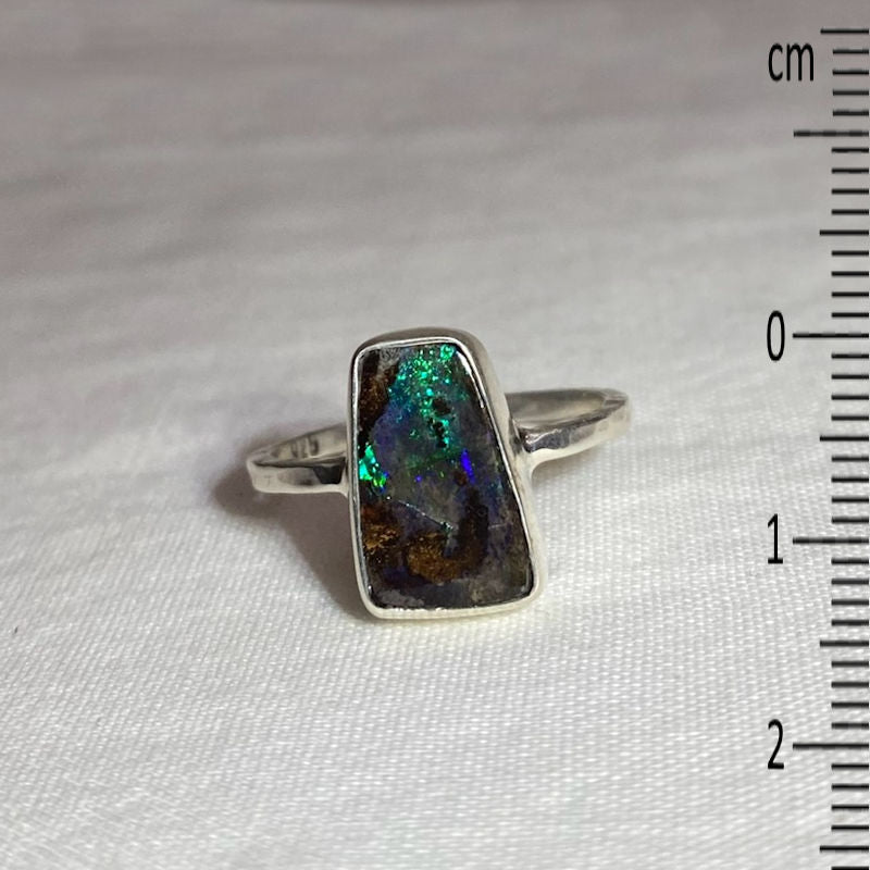 Freeform Boulder Opal Ring- Size 8