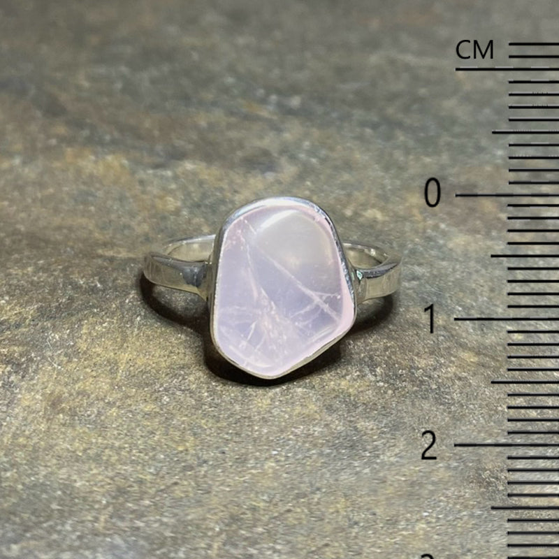 Freeform Rose Quartz Ring- Size 9