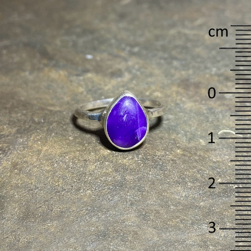 Teardrop Sugilite Ring- Size 8